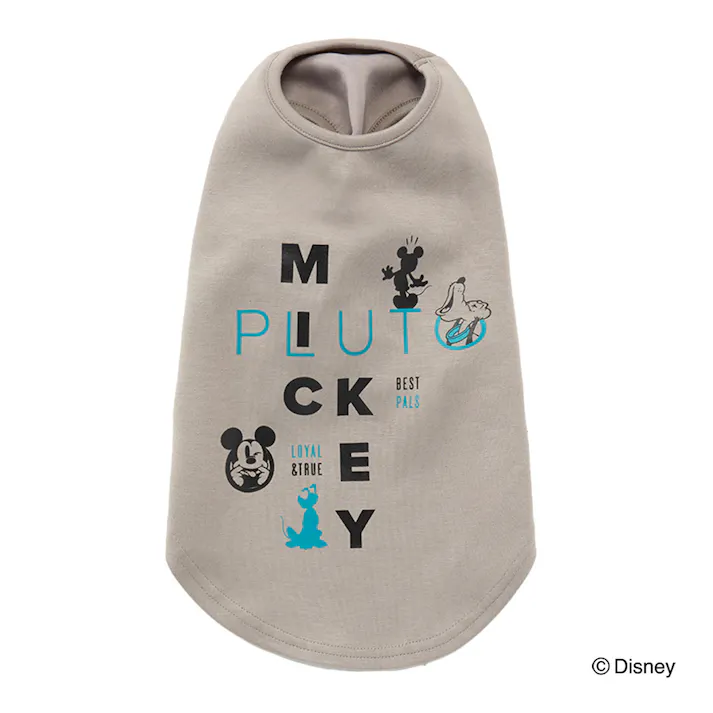 【送料無料】スウェットタンクトップ グレー ミッキーマウス&プルート Mサイズ ペット服(犬の服)