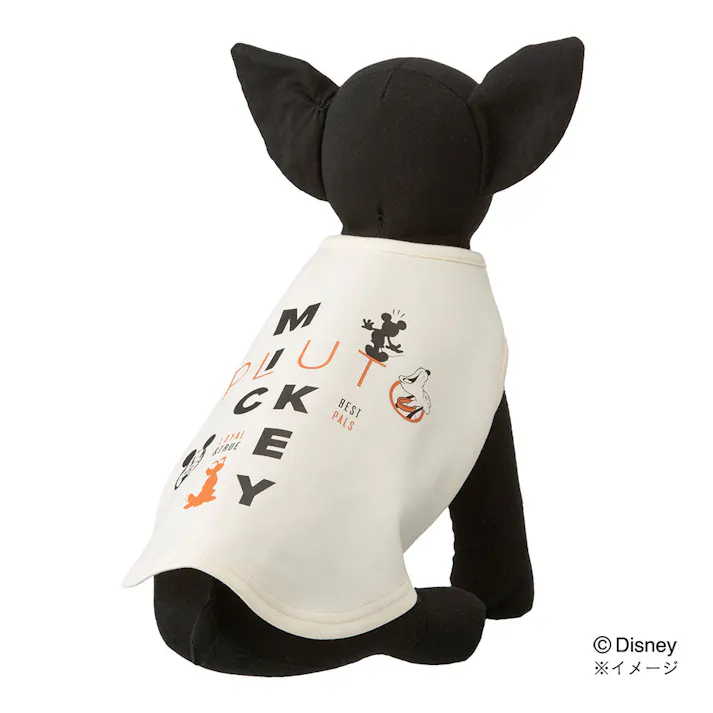 【送料無料】スウェットタンクトップ アイボリー ミッキーマウス&プルート SDサイズ ペット服(犬の服)