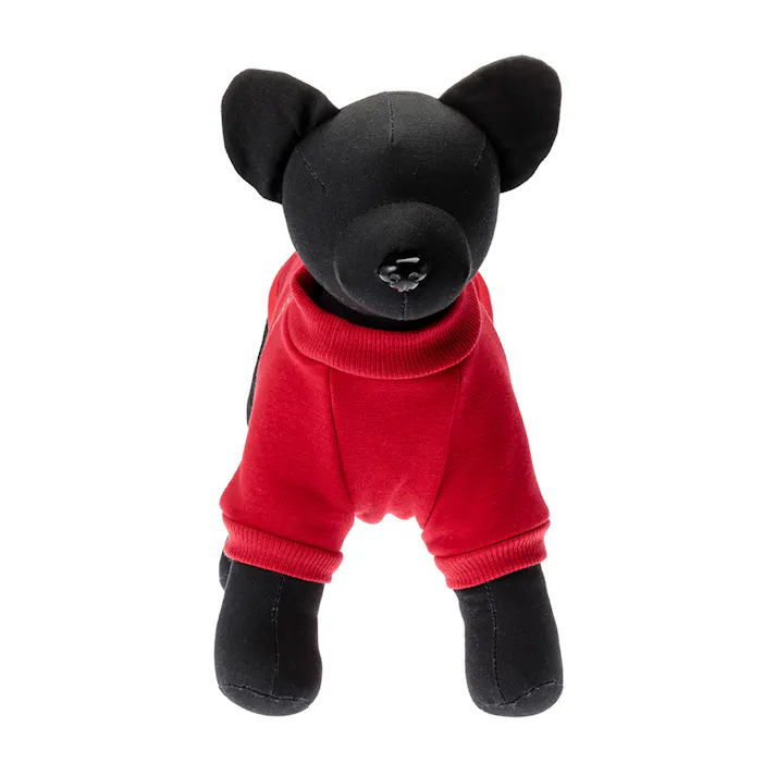 【送料無料】ロゴトレーナー レッド SSサイズ ペット服(犬の服)