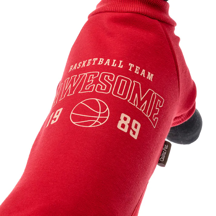 【送料無料】ロゴトレーナー レッド SSサイズ ペット服(犬の服)