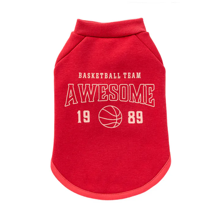 【送料無料】ロゴトレーナー レッド SSサイズ ペット服(犬の服)