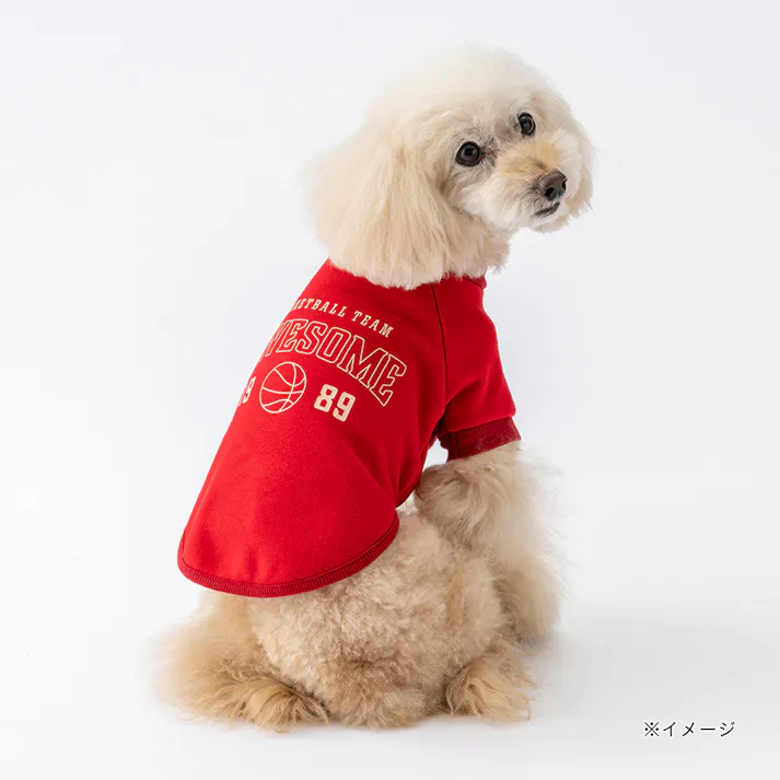 【送料無料】ロゴトレーナー レッド 2Lサイズ ペット服(犬の服)