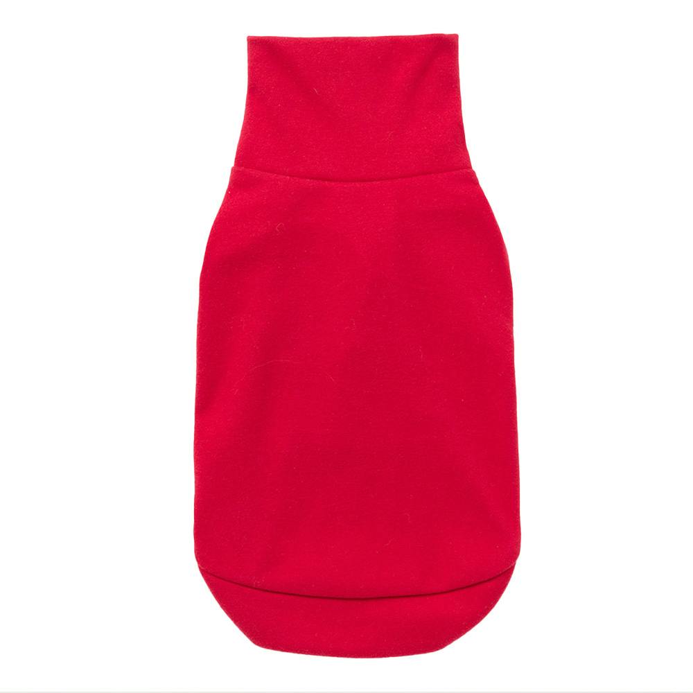 ハイネックカットソー レッド Sサイズ ペット服(犬の服) Sサイズ ハイネックカットソー レッド Sサイズ ペット服(犬の服) Sサイズ