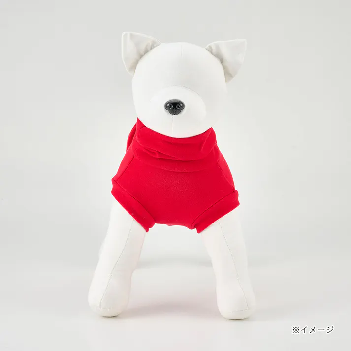 【送料無料】ハイネックカットソー レッド Mサイズ ペット服(犬の服)