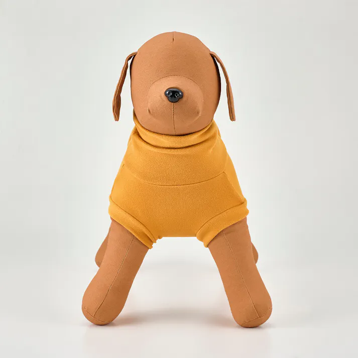 【送料無料】ハイネックカットソー イエロー Mサイズ ペット服(犬の服)(販売終了)