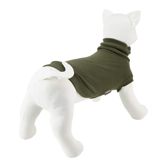 【送料無料】ハイネックカットソー カーキ Mサイズ ペット服(犬の服)(販売終了)