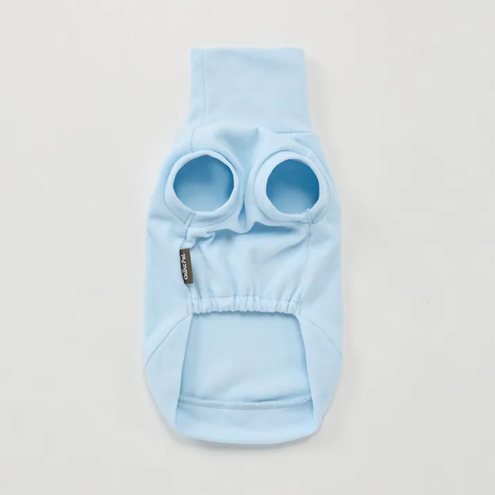 【送料無料】ハイネックカットソー ライトブルー Sサイズ ペット服(犬の服)