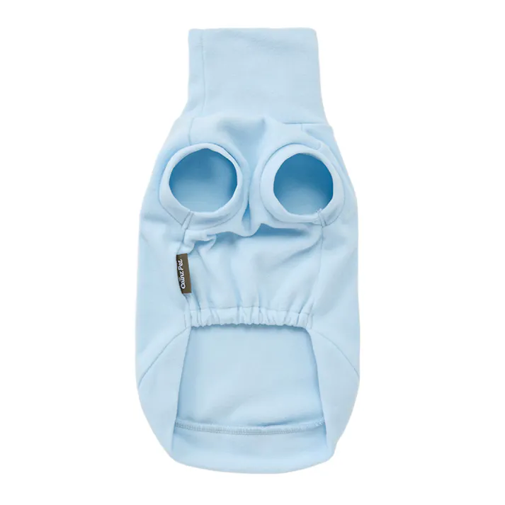 【送料無料】ハイネックカットソー ライトブルー Mサイズ ペット服(犬の服)