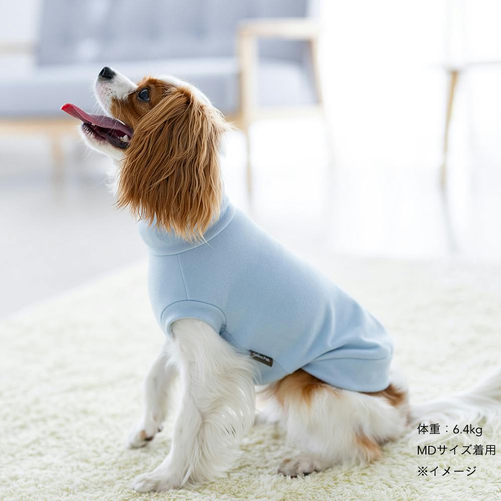 送料無料】ハイネックカットソー ライトブルー Lサイズ ペット服(犬の