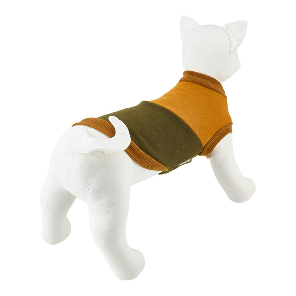 送料無料】切り替えスウェットタンクトップ Lサイズ マスタード ペット