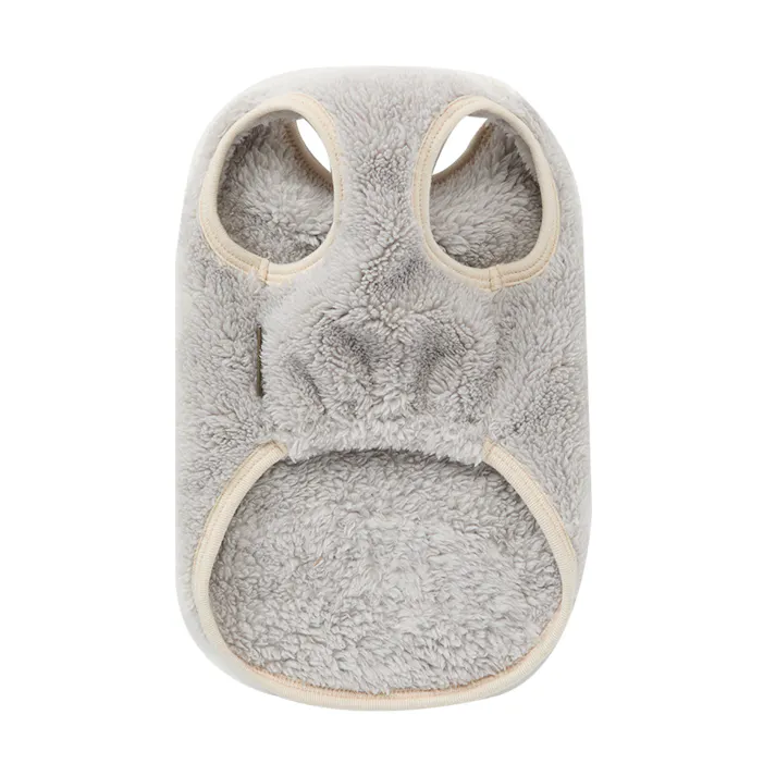 【送料無料】ポケット付きボアタンクトップ グレー Sサイズ ペット服(犬の服)