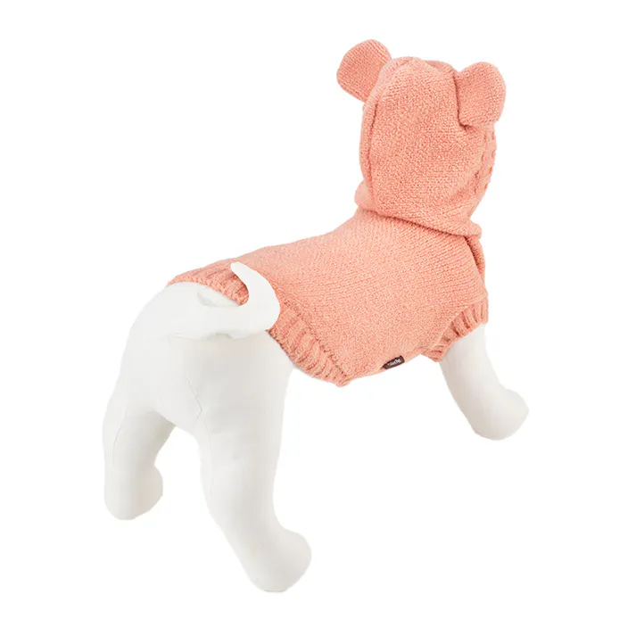 【送料無料】もこくまパーカー ピンク Sサイズ ペット服(犬の服)