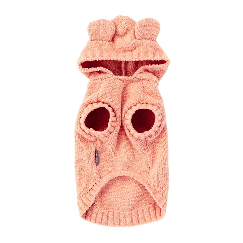 送料無料】もこくまパーカー ピンク SDサイズ ペット服(犬の服