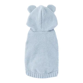 【送料無料】もこくまパーカー ライトブルー Lサイズ ペット服(犬の服)