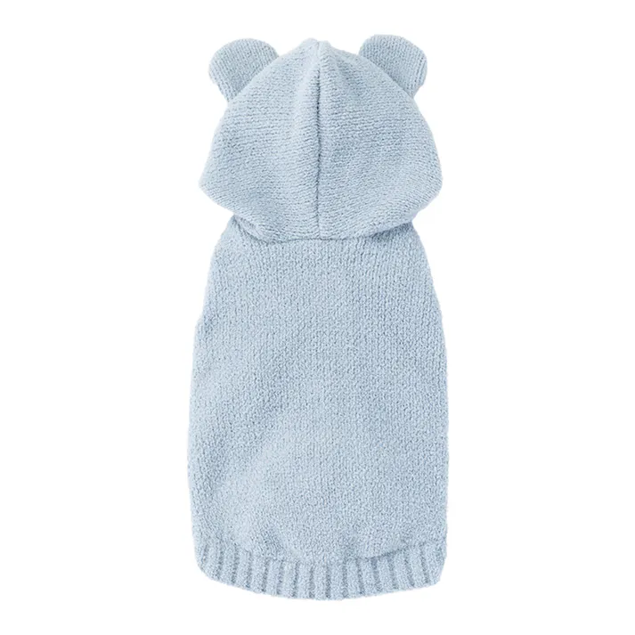 【送料無料】もこくまパーカー ライトブルー MDサイズ ペット服(犬の服)