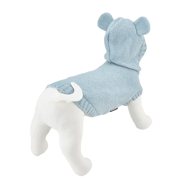 【送料無料】もこくまパーカー ライトブルー MDサイズ ペット服(犬の服)