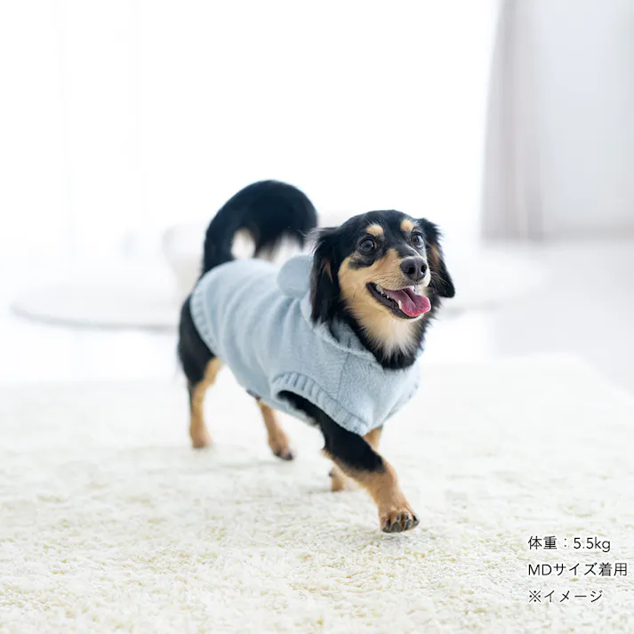 【送料無料】もこくまパーカー ライトブルー MDサイズ ペット服(犬の服)