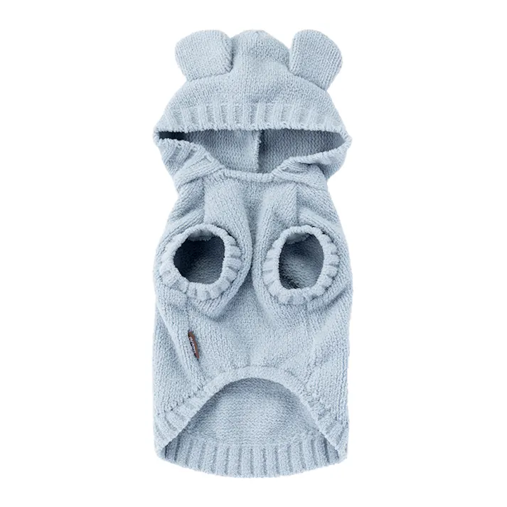 【送料無料】もこくまパーカー ライトブルー 2Lサイズ ペット服(犬の服)