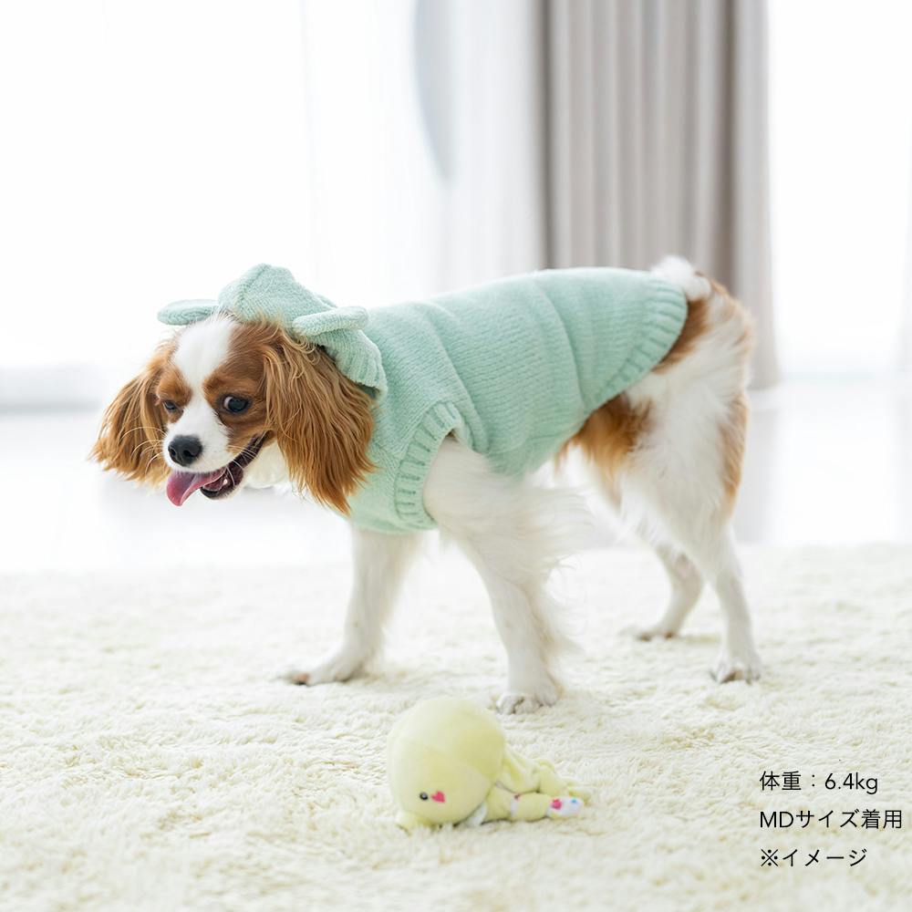 犬用服　もこもこ　冬服　ミントグリーン Mサイズ 送料無料】もこくまパーカー ミントグリーン Mサイズ ペット服