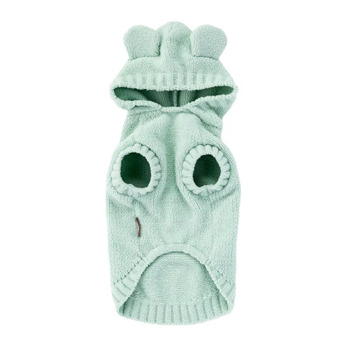 【送料無料】もこくまパーカー ミントグリーン Lサイズ ペット服(犬の服)