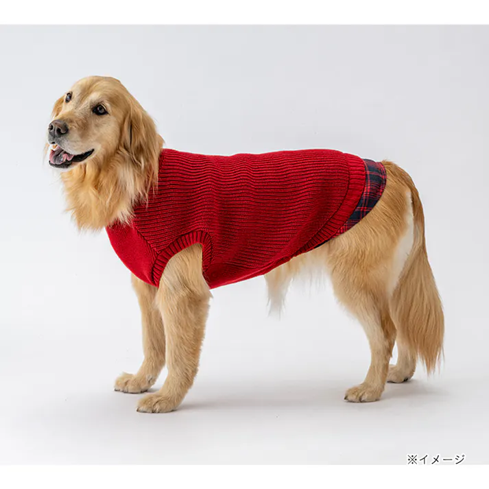 【送料無料】反射ニット レッド SDサイズ ペット服(犬の服)