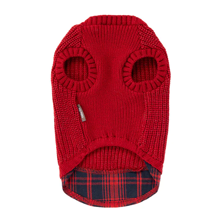 【送料無料】反射ニット レッド 2Lサイズ ペット服(犬の服)