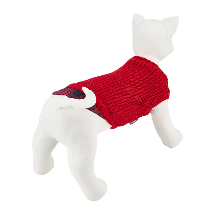 【送料無料】反射ニット レッド 2Lサイズ ペット服(犬の服)