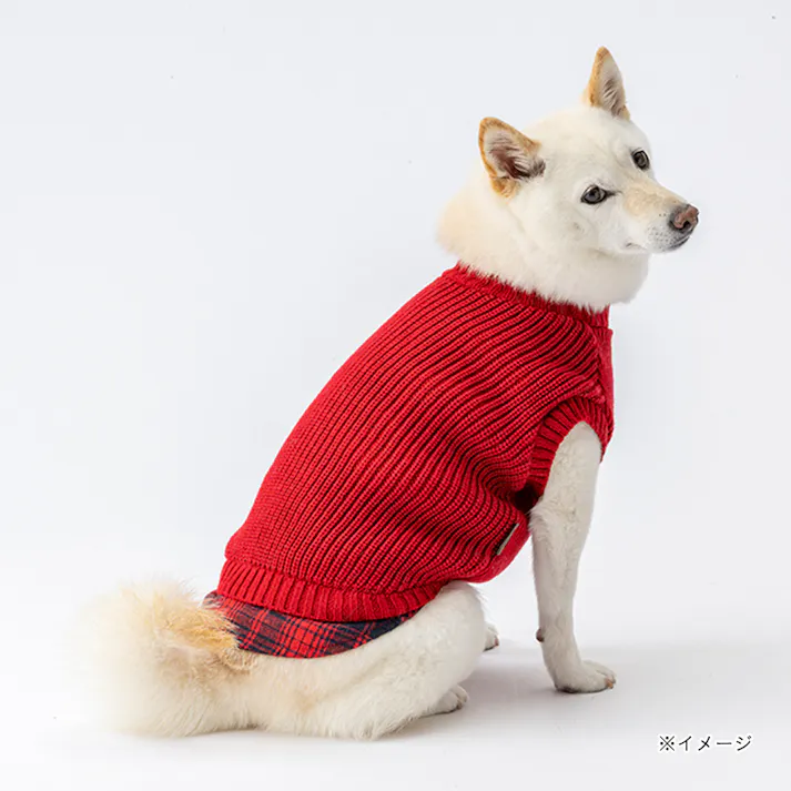 【送料無料】反射ニット レッド 3Lサイズ ペット服(犬の服)