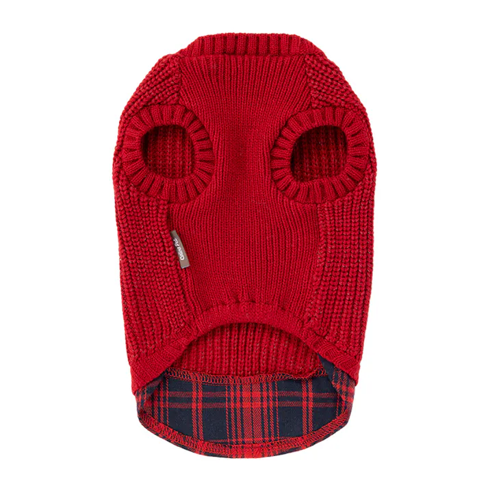 【送料無料】反射ニット レッド 4Lサイズ ペット服(犬の服)