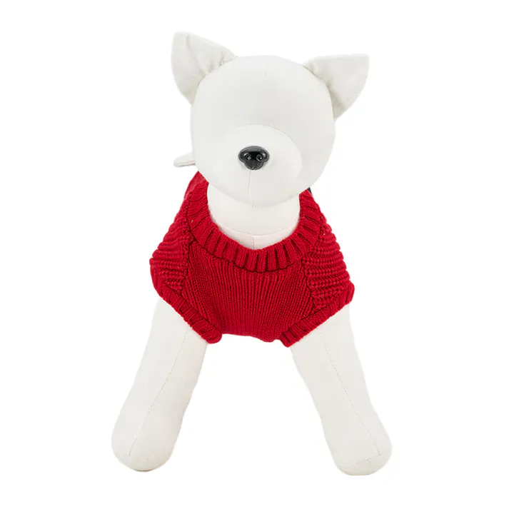 【送料無料】反射ニット レッド 4Lサイズ ペット服(犬の服)