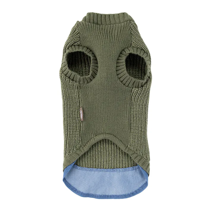 【送料無料】反射ニット カーキ Sサイズ ペット服(犬の服)