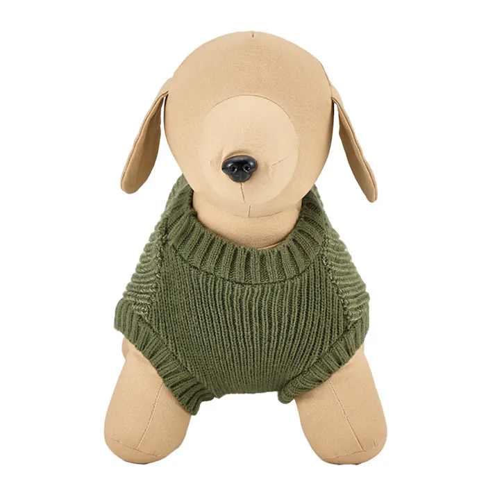 【送料無料】反射ニット カーキ Mサイズ ペット服(犬の服)