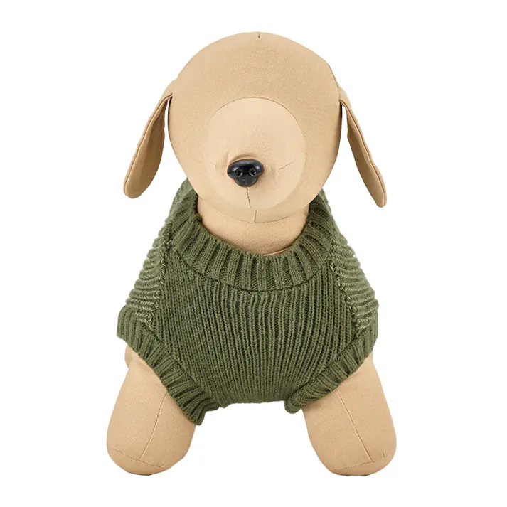 【送料無料】反射ニット カーキ Lサイズ ペット服(犬の服)