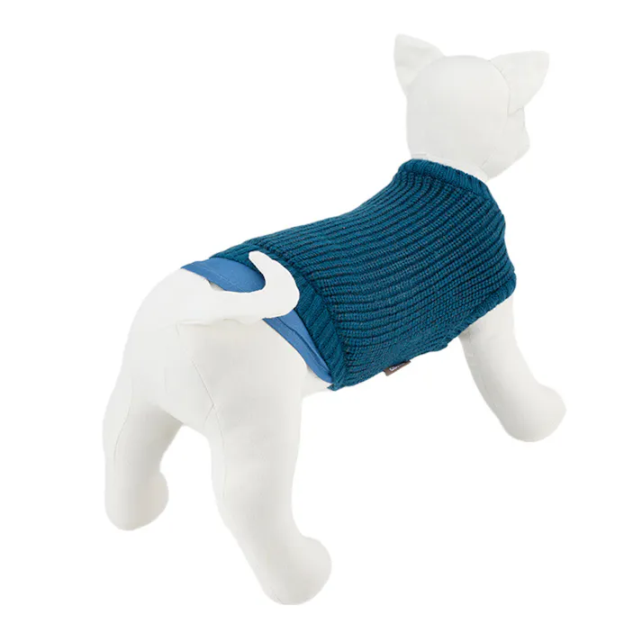 【送料無料】反射ニット ブルー Sサイズ ペット服(犬の服)