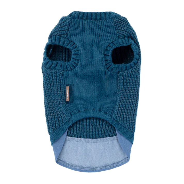 【送料無料】反射ニット ブルー Mサイズ ペット服(犬の服)