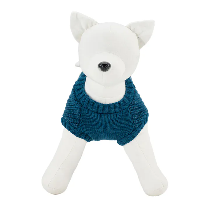 【送料無料】反射ニット ブルー MDサイズ ペット服(犬の服)