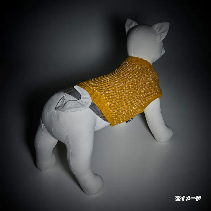 【送料無料】反射ニット マスタード 2Lサイズ ペット服(犬の服)