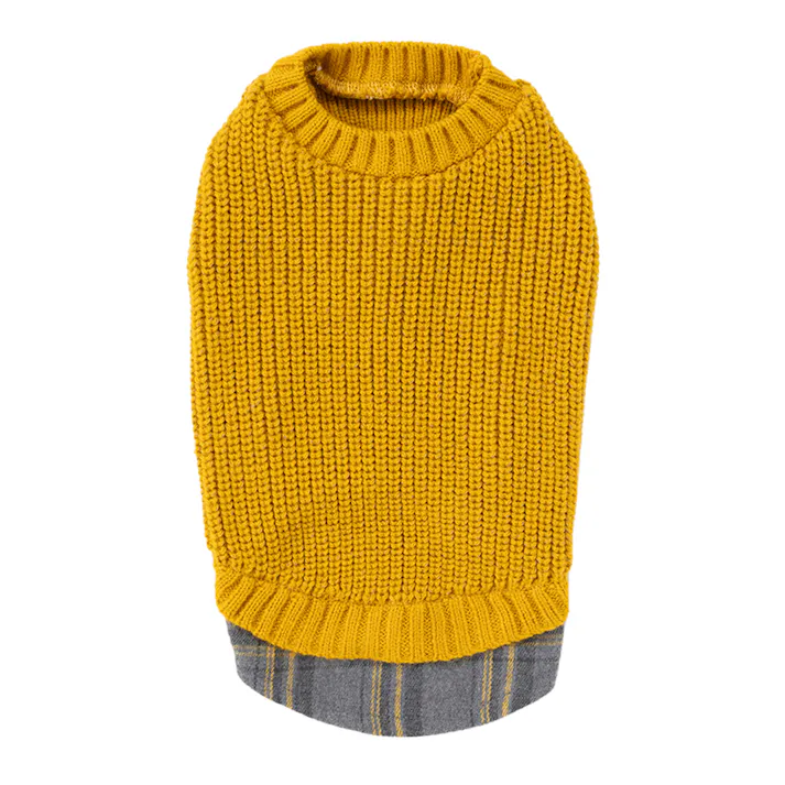 【送料無料】反射ニット マスタード 3Lサイズ ペット服(犬の服)