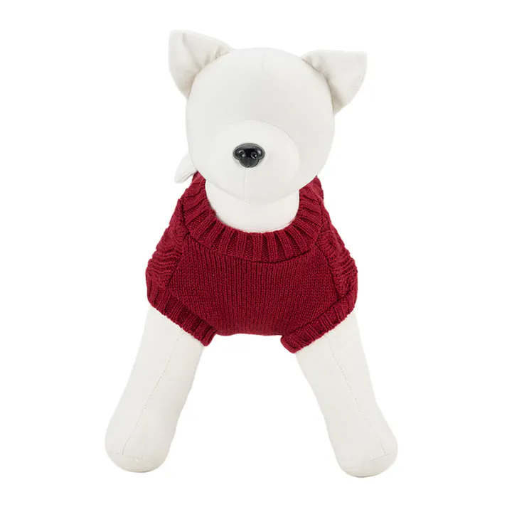 【送料無料】ケーブルニット レッド 2Lサイズ ペット服(犬の服)
