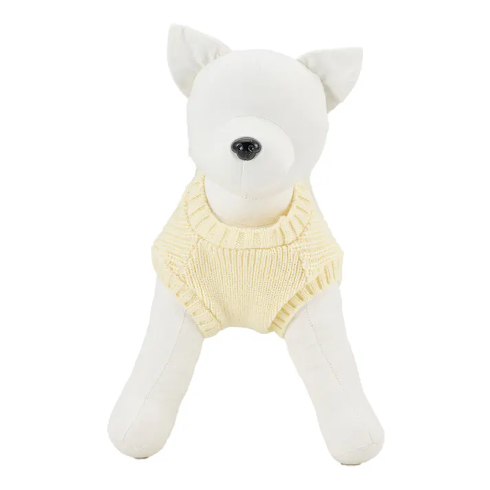 【送料無料】ニット アイボリー Mサイズ ペット服(犬の服)