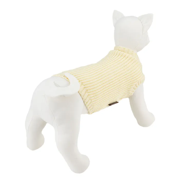【送料無料】ニット アイボリー Mサイズ ペット服(犬の服)
