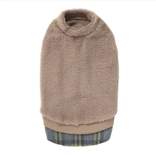 【送料無料】重ね着風ボアタンクトップ ブラウン MDサイズ ペット服(犬の服)(販売終了)