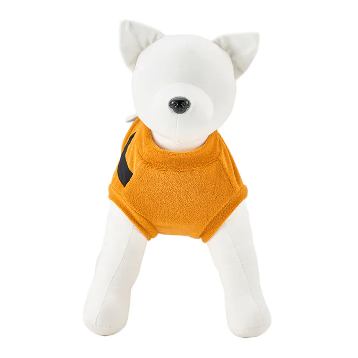 【送料無料】バッグ付きフリースタンクトップ オレンジ Mサイズ ペット服(犬の服)