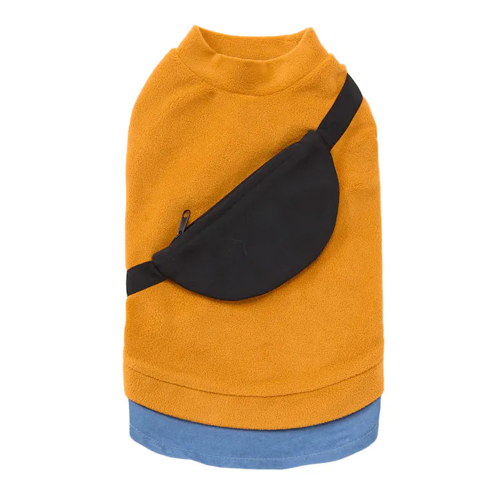 【送料無料】バッグ付きフリースタンクトップ オレンジ SSサイズ ペット服(犬の服)