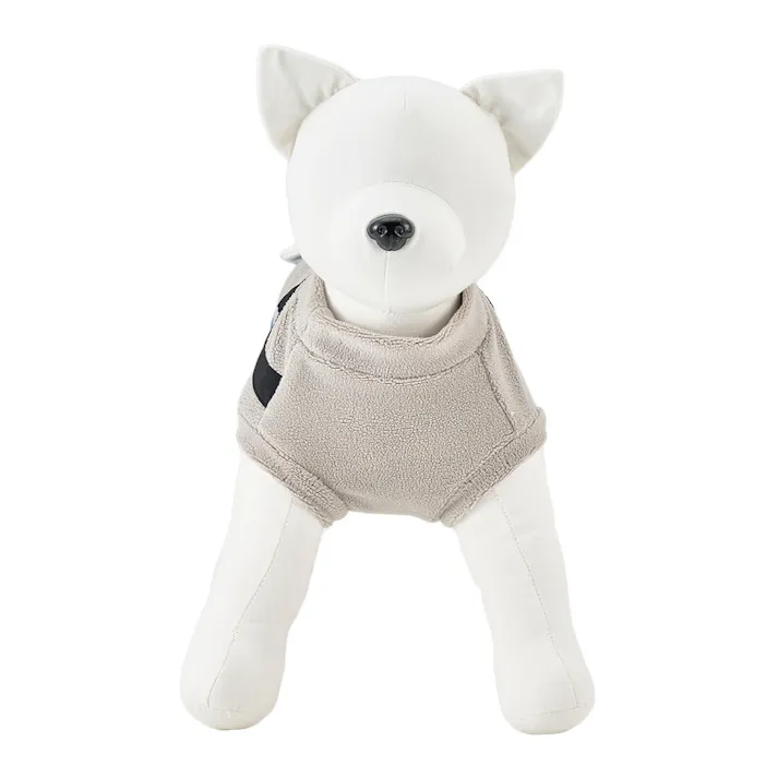 【送料無料】バッグ付きフリースタンクトップ グレー Mサイズ ペット服(犬の服)