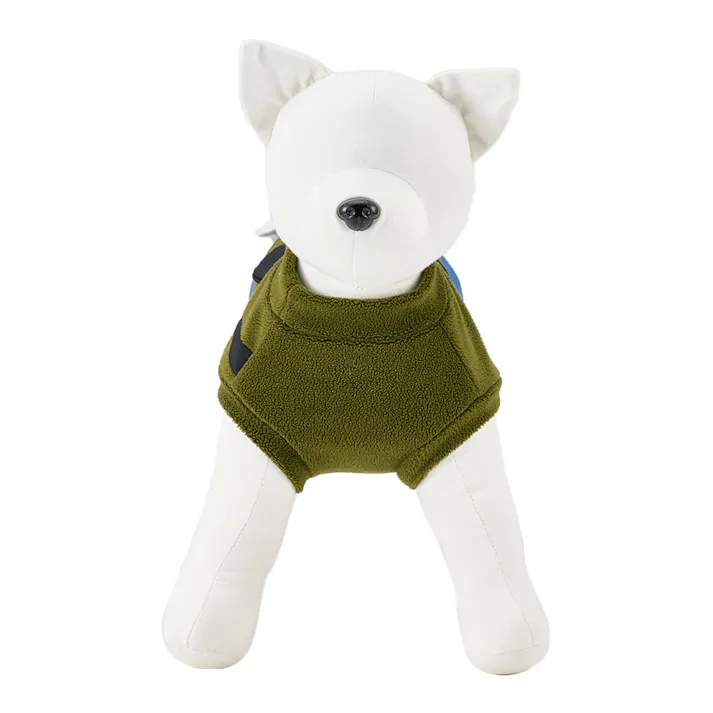【送料無料】バッグ付きフリースタンクトップ カーキ Sサイズ ペット服(犬の服)