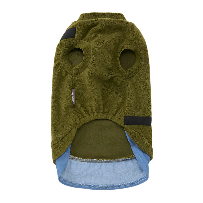 【送料無料】バッグ付きフリースタンクトップ カーキ Mサイズ ペット服(犬の服)