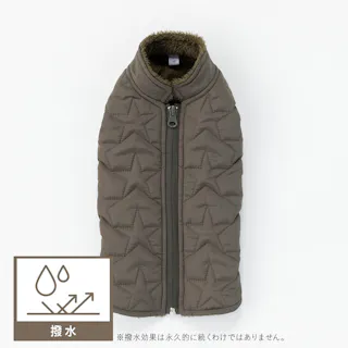 【送料無料】キルトベスト カーキ Mサイズ ペット服(犬の服)