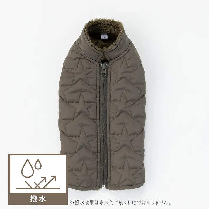 【送料無料】キルトベスト カーキ 4Lサイズ ペット服(犬の服)(販売終了)