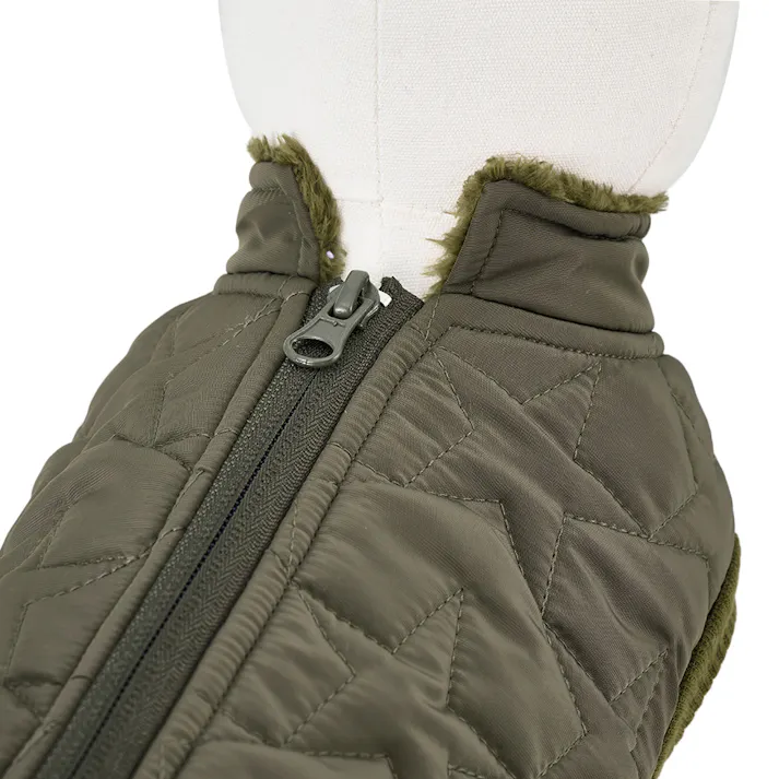 【送料無料】キルトベスト カーキ 4Lサイズ ペット服(犬の服)(販売終了)